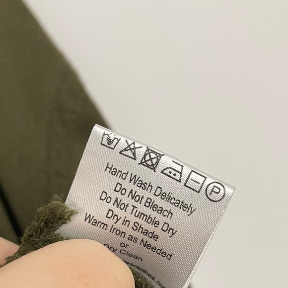 Beautiful Stories Button Up Shirt Womens Size XS Green Embellished Military - Picture 8 of 10